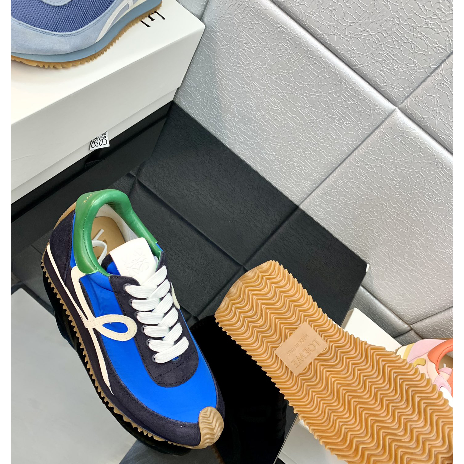 Loewe Flow Runner In Technical Mesh And Suede - DopestKickz