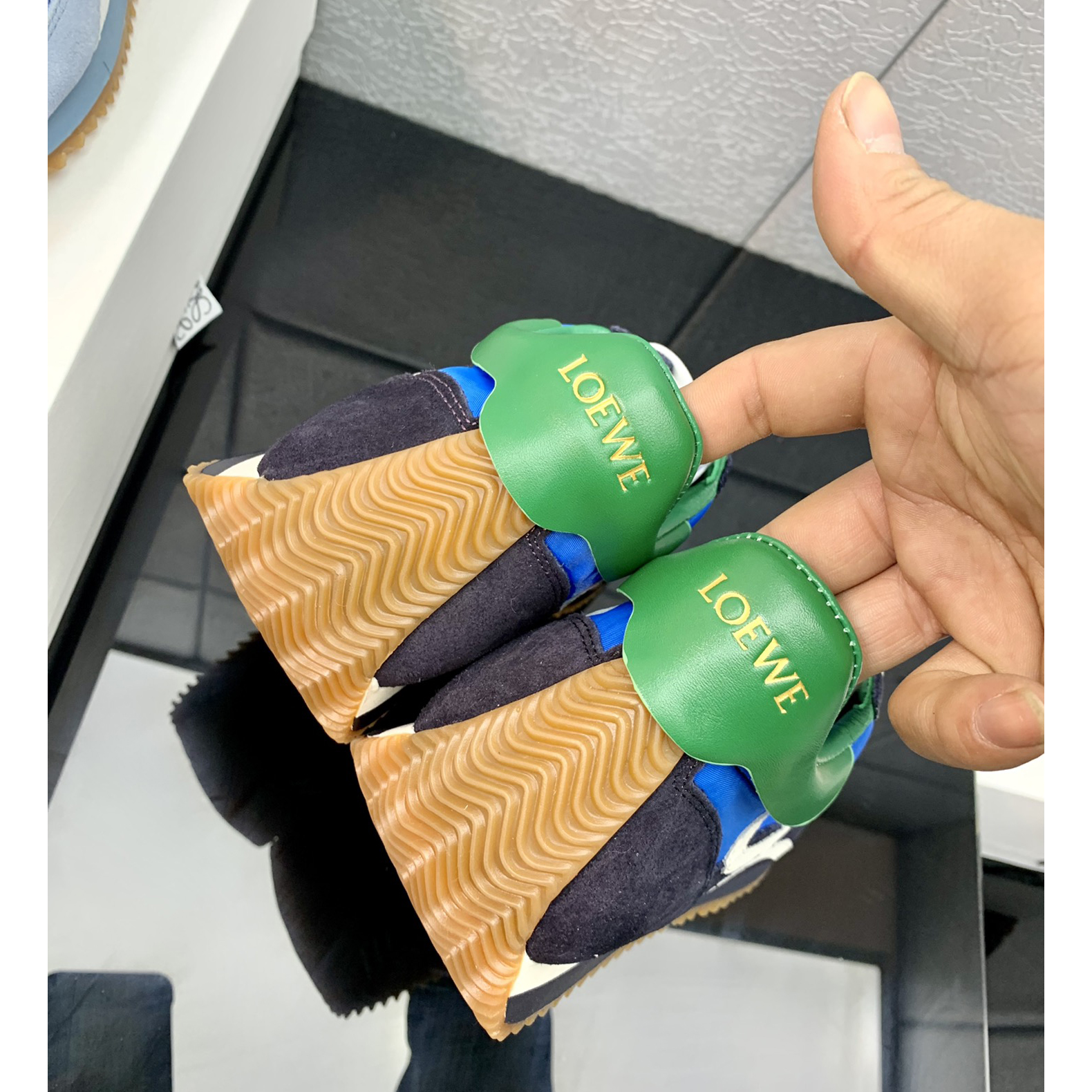 Loewe Flow Runner In Technical Mesh And Suede - DopestKickz