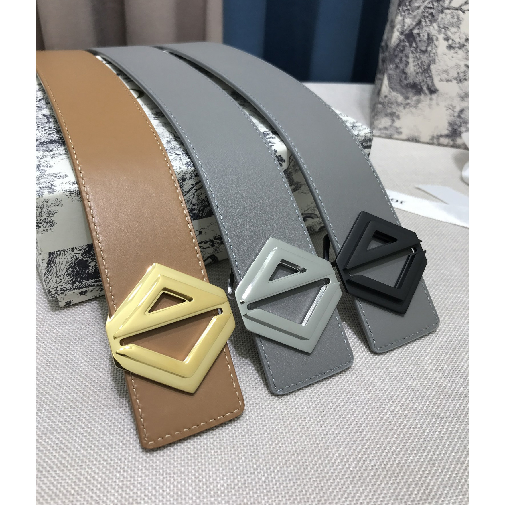 Dior CD Diamond Print  35mm Reversible Belt  - DopestKickz
