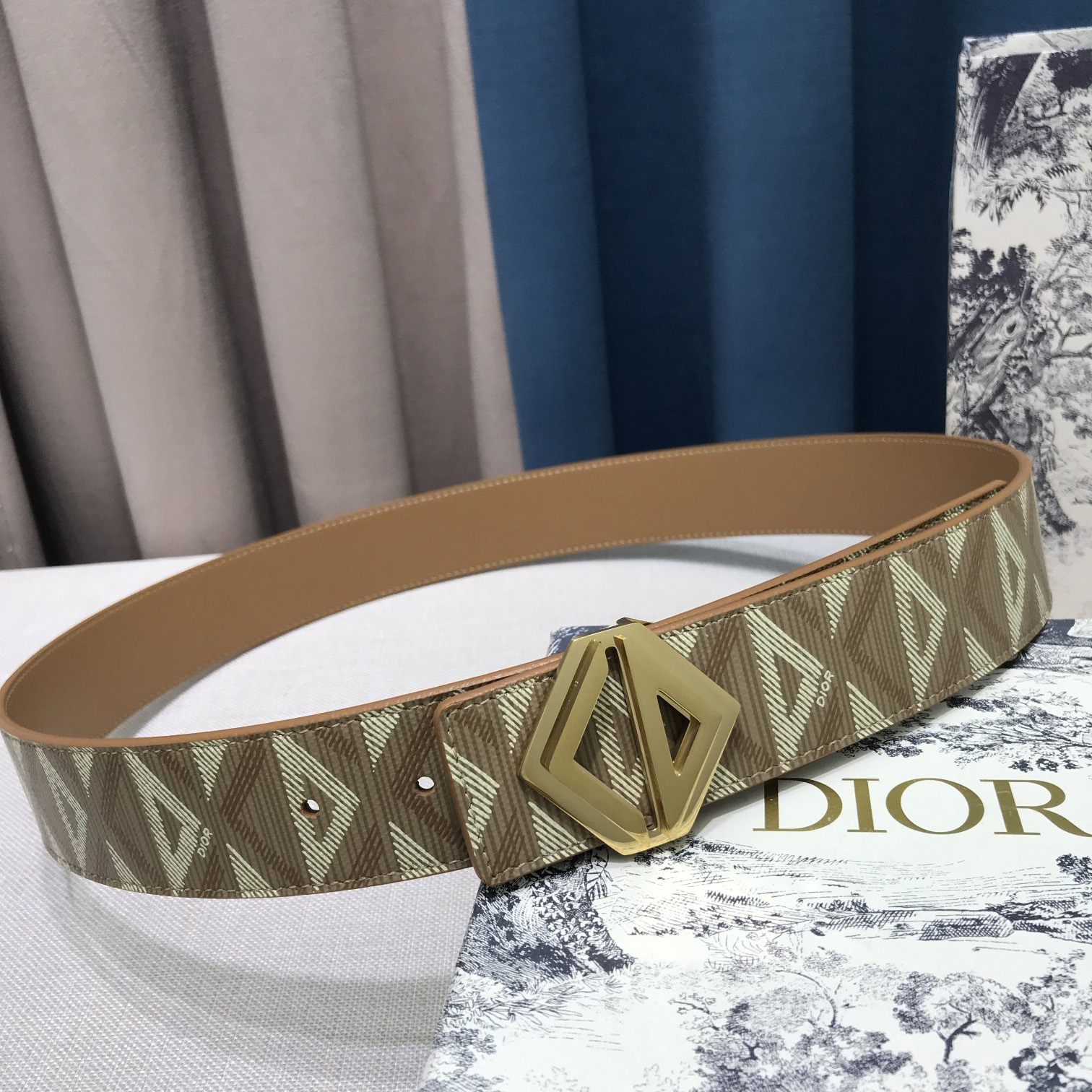 Dior CD Diamond Print  35mm Reversible Belt  - DopestKickz