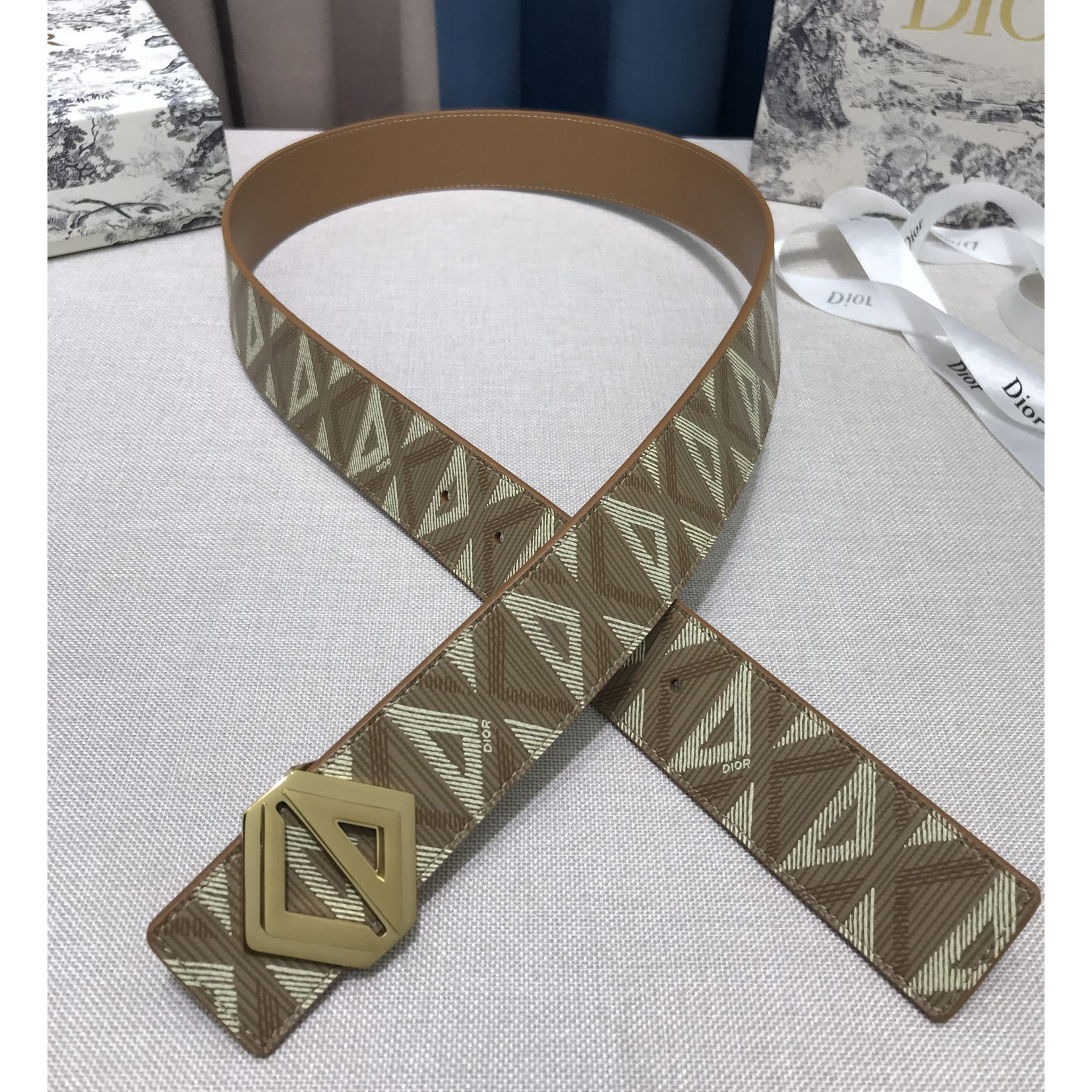 Dior CD Diamond Print  35mm Reversible Belt  - DopestKickz