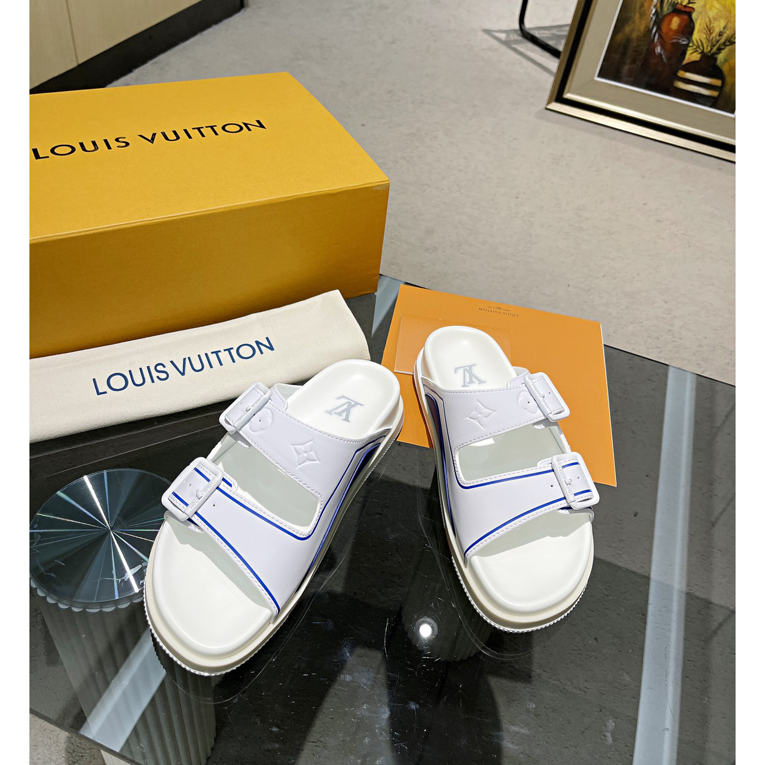 Louis Vuitton Men's Trainer Slippers - DopestKickz