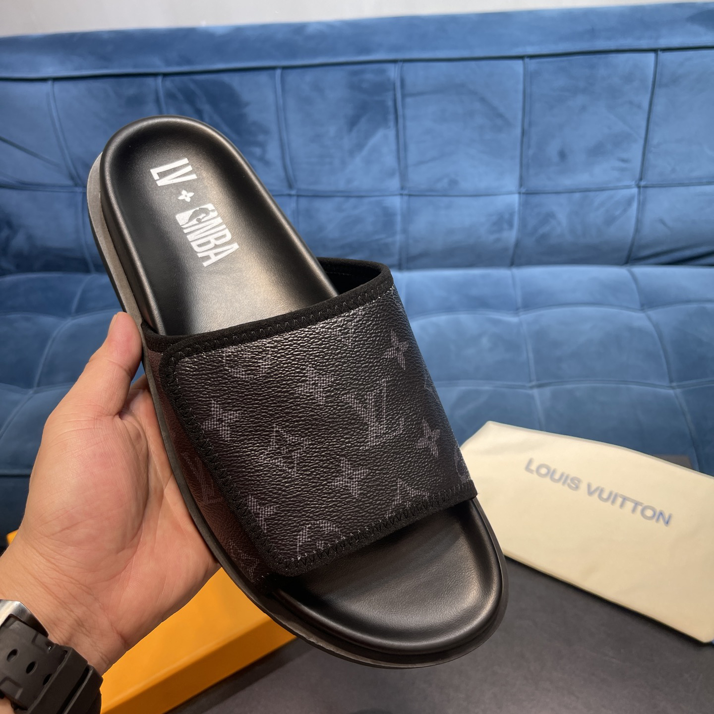 Louis Vuitton x NBA Monogram Slipper - DopestKickz