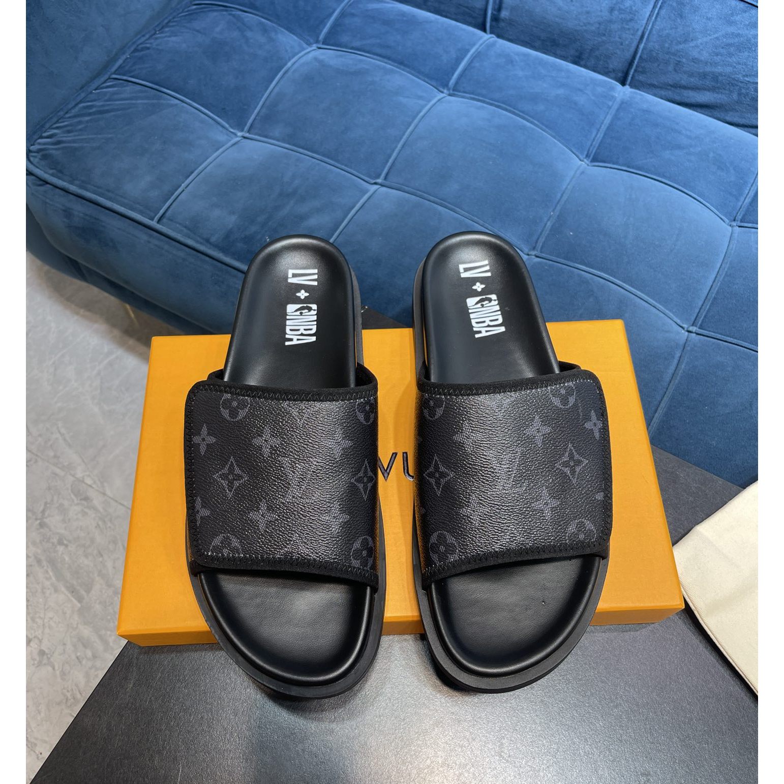 Louis Vuitton x NBA Monogram Slipper - DopestKickz