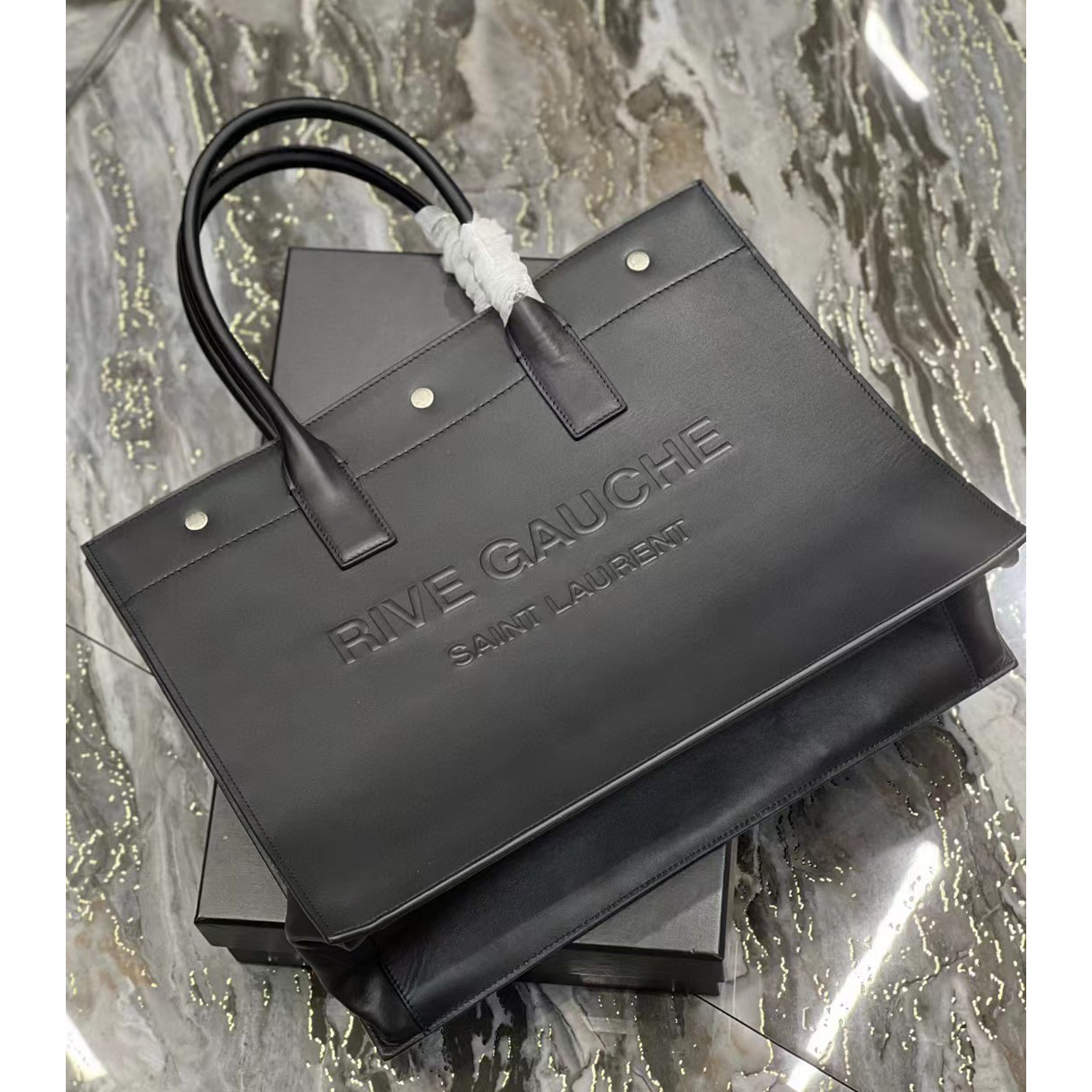 Saint Laurent Rive Gauche Small Tote Bag In Smooth Leather(39-31-18cm) - DopestKickz