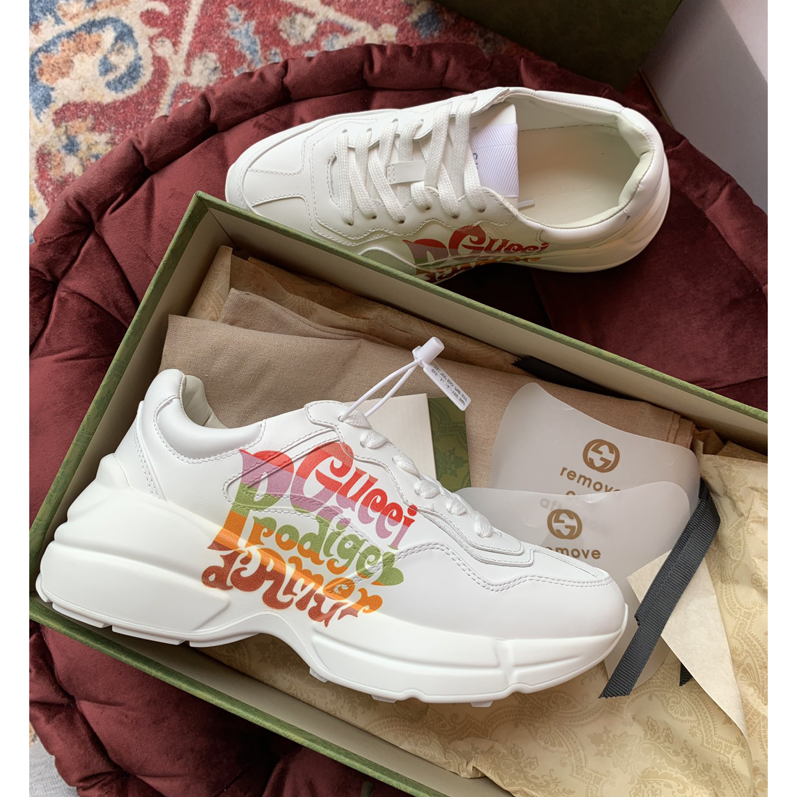 Gucci Men's Rhyton Sneaker In White - DopestKickz