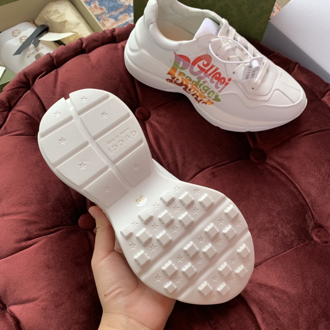 Gucci Men's Rhyton Sneaker In White - DopestKickz