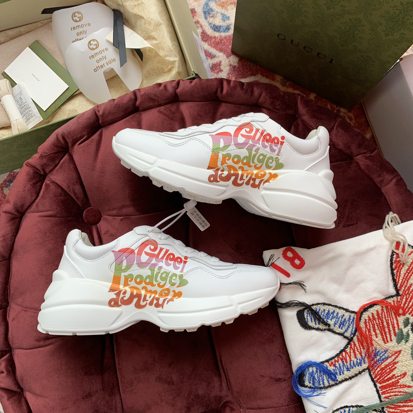 Gucci Men's Rhyton Sneaker In White - DopestKickz