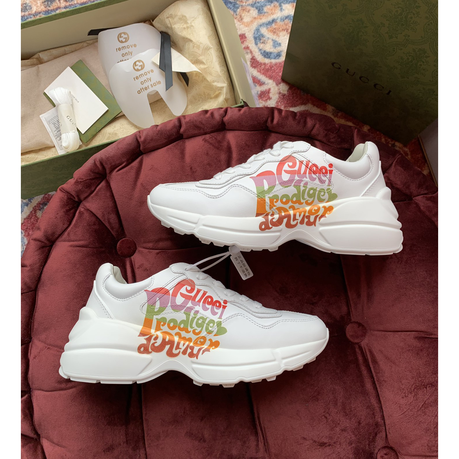 Gucci Men's Rhyton Sneaker In White - DopestKickz