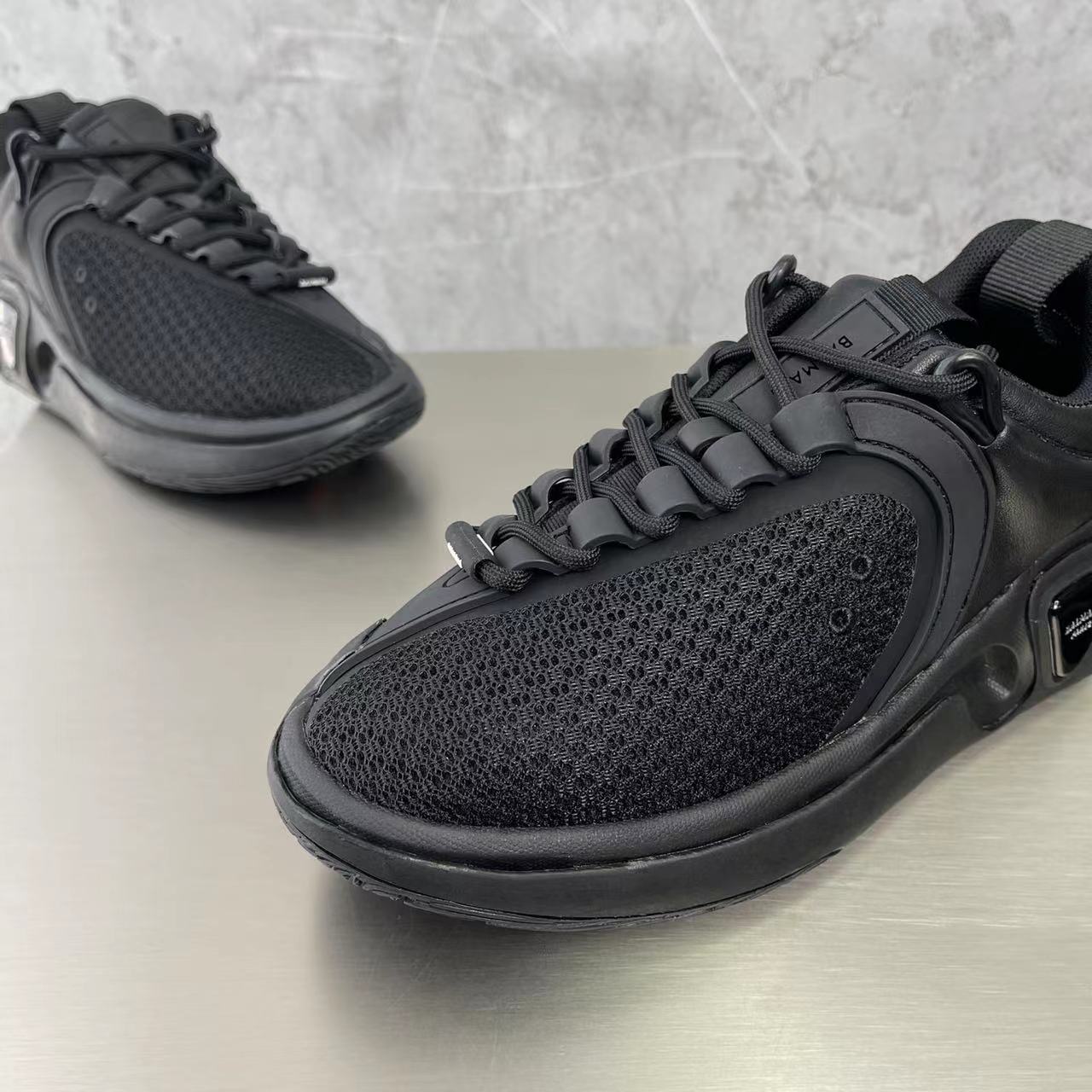 Balmain Bicolor Gummy Leather And Mesh B-Runner Sneakers - DopestKickz