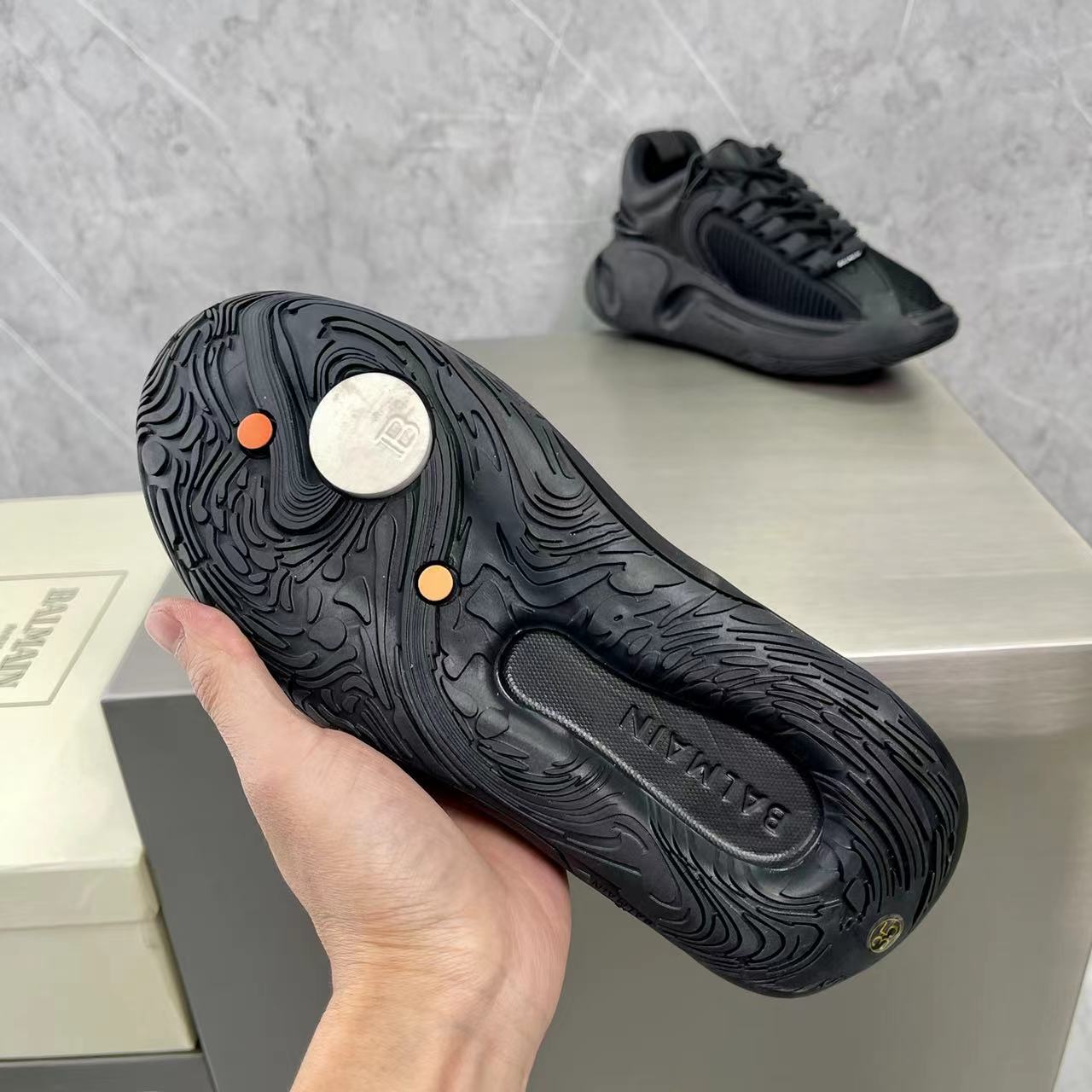 Balmain Bicolor Gummy Leather And Mesh B-Runner Sneakers - DopestKickz