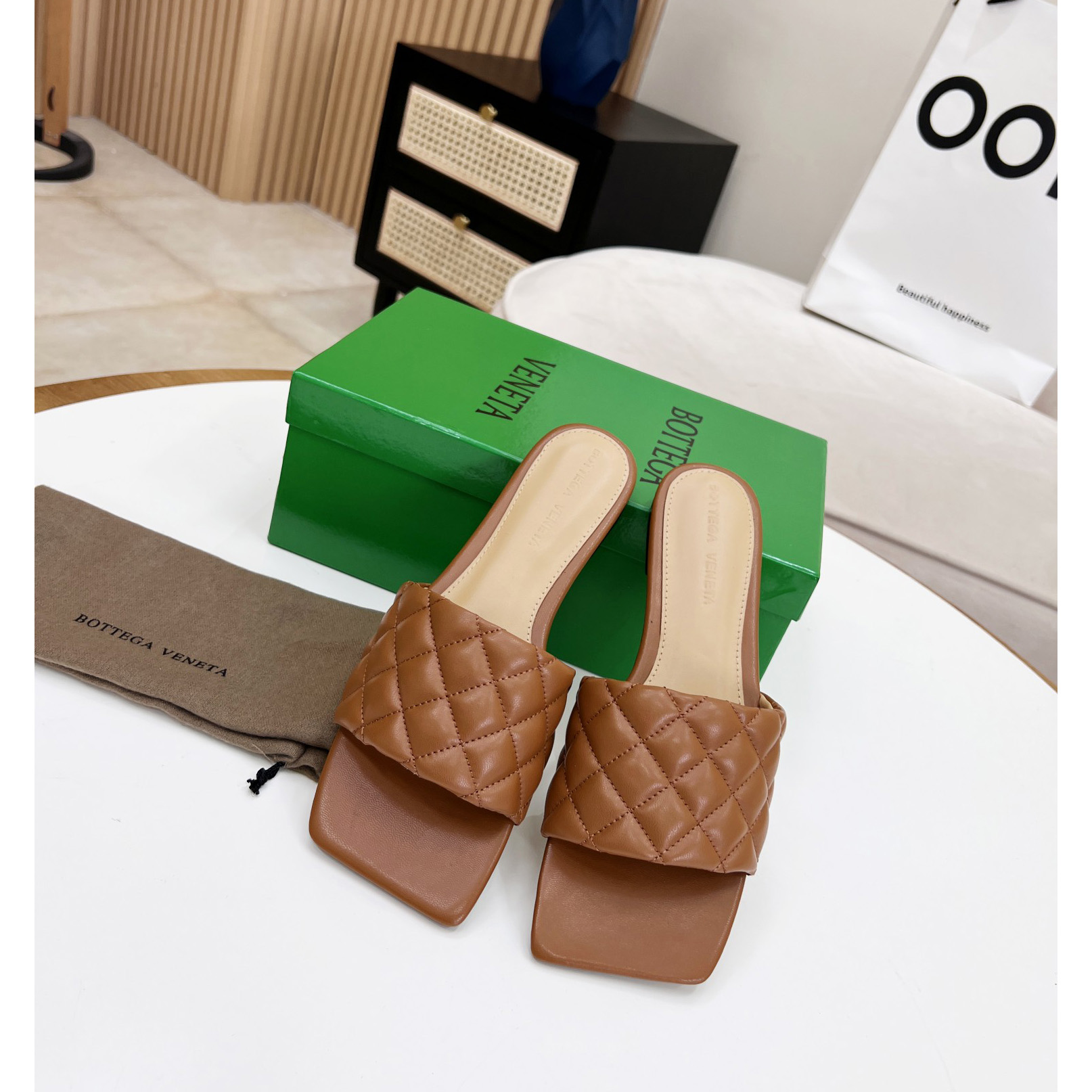 Bottega Veneta Padded Leather Sandals - DopestKickz