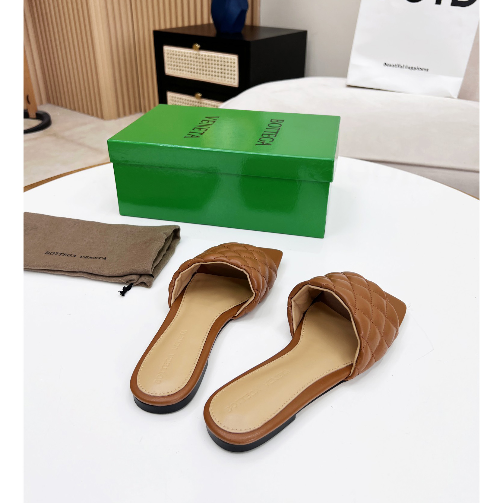 Bottega Veneta Padded Leather Sandals - DopestKickz