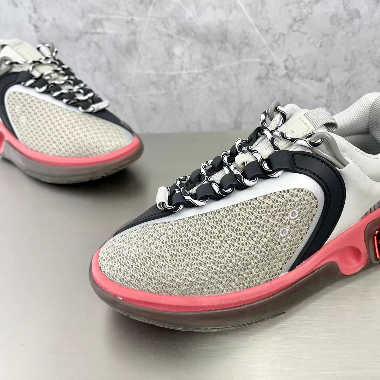 Balmain Bicolor Gummy Leather And Mesh B-Runner Sneakers - DopestKickz