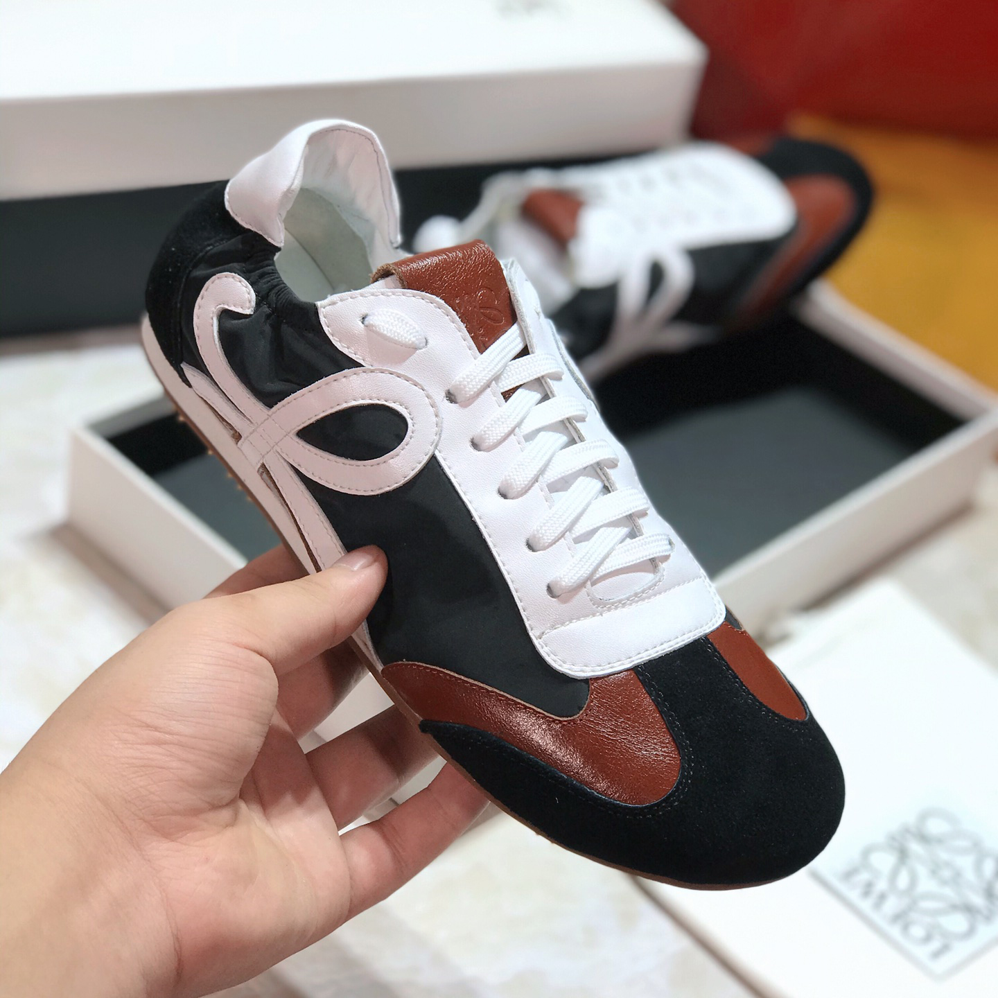 Loewe Ballet Runner In Nylon And Calfskin - DopestKickz