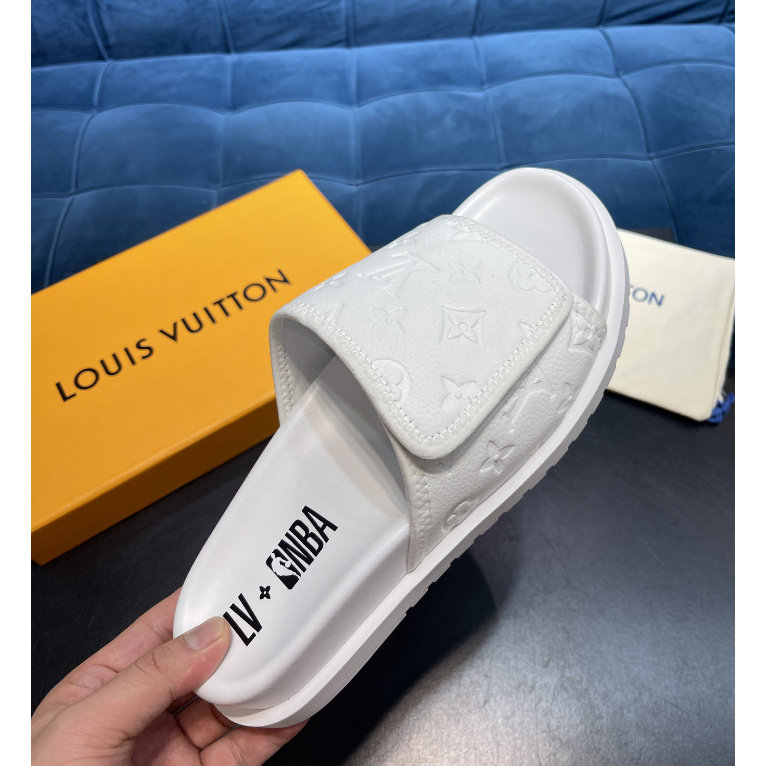 Louis Vuitton x NBA Monogram Slipper - DopestKickz