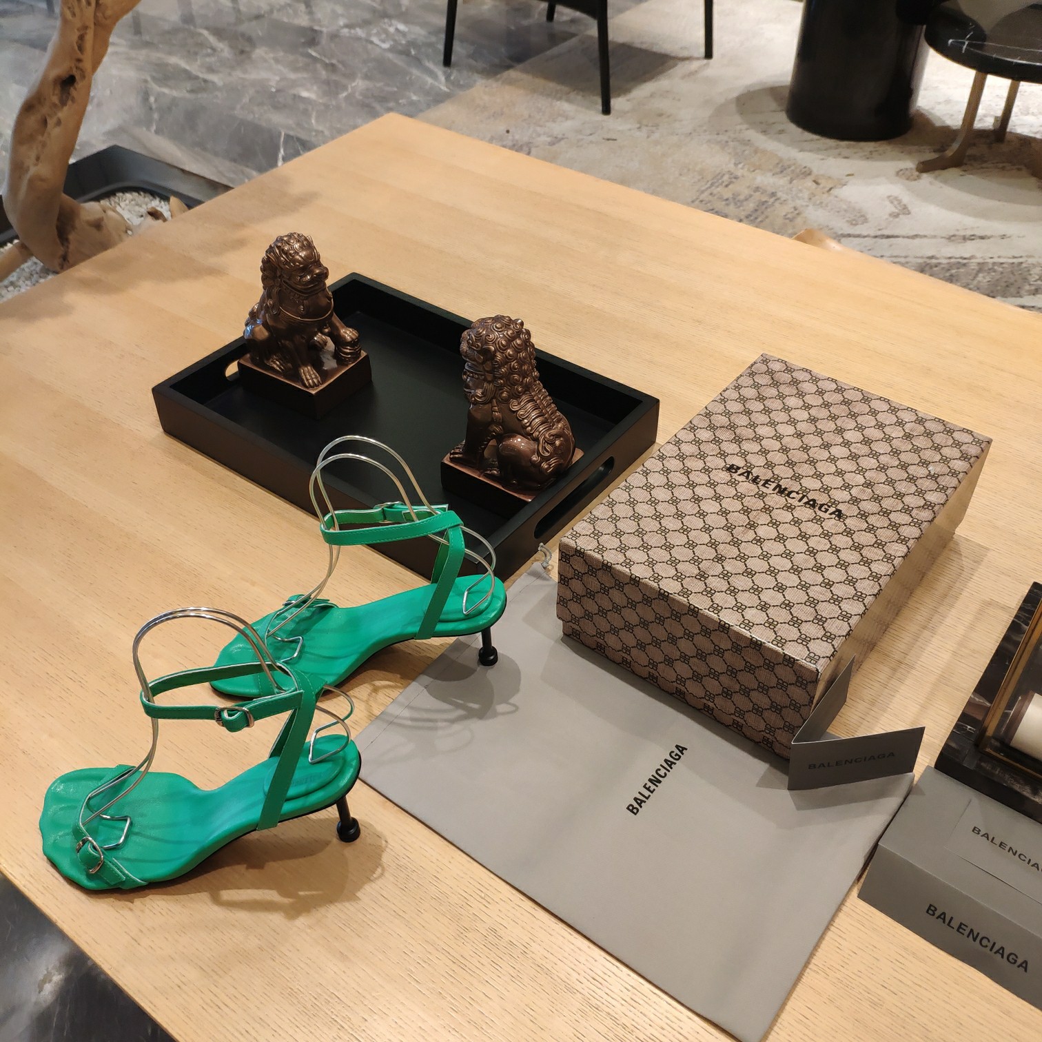 Balenciaga Logo High Heeled Sandals (7CM) - DopestKickz