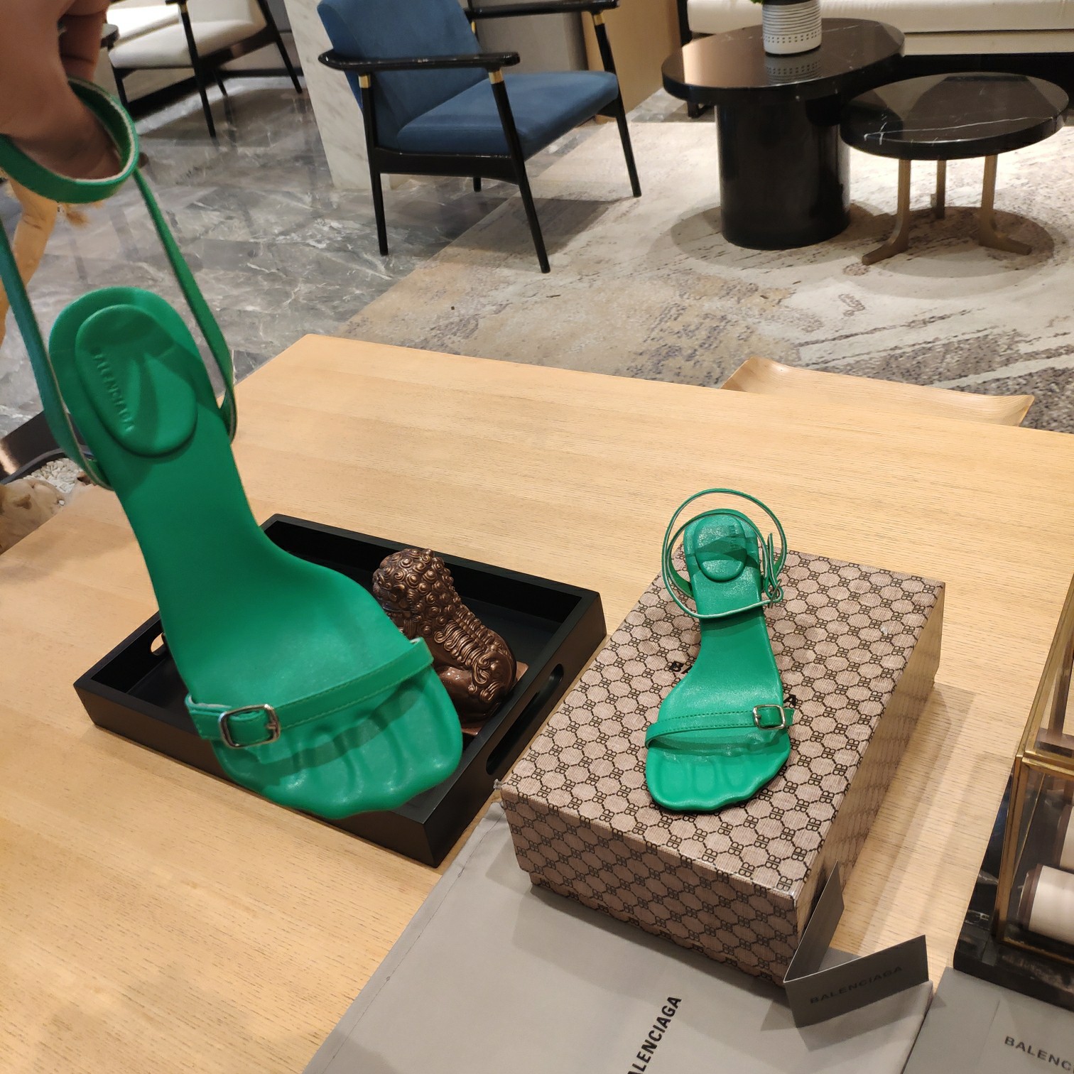 Balenciaga Logo High Heeled Sandals (7CM) - DopestKickz