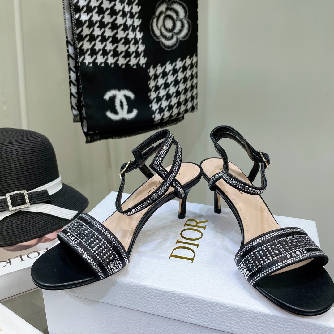 Dior Logo High Heeled Sandals(6.5CM) - DopestKickz