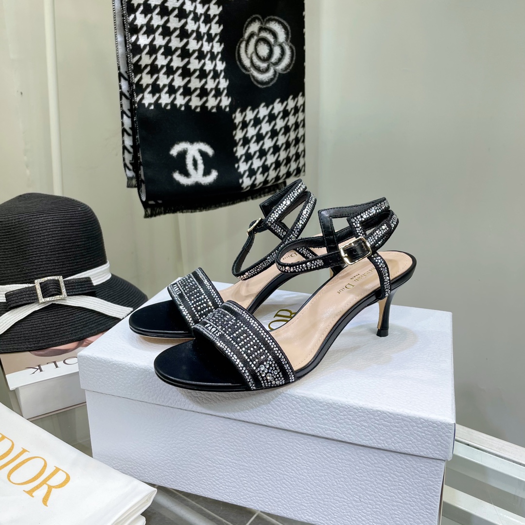 Dior Logo High Heeled Sandals(6.5CM) - DopestKickz
