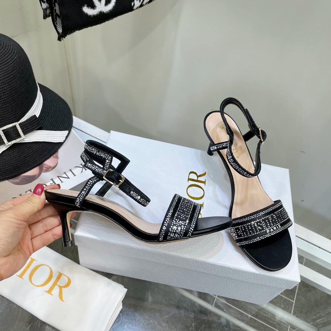Dior Logo High Heeled Sandals(6.5CM) - DopestKickz