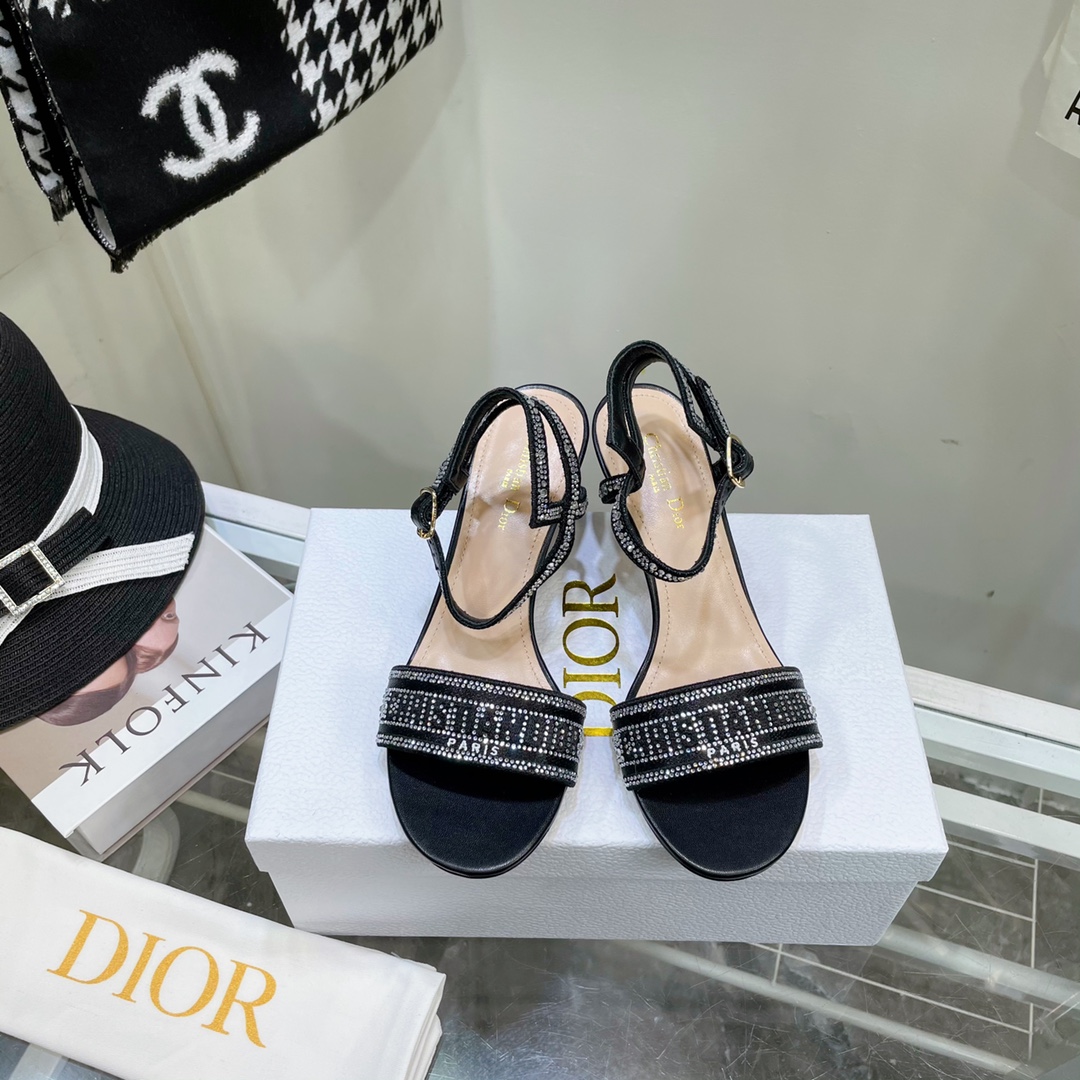 Dior Logo High Heeled Sandals(6.5CM) - DopestKickz