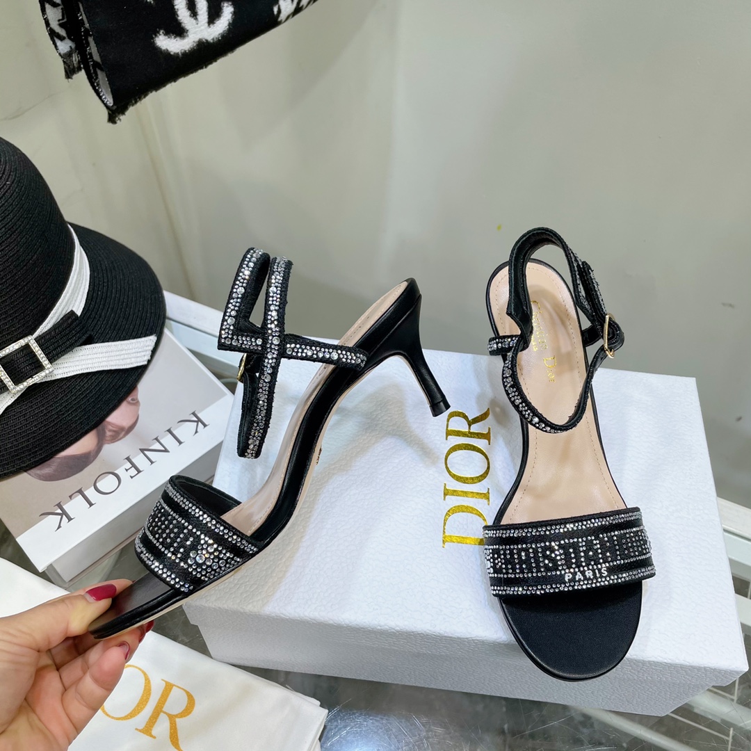 Dior Logo High Heeled Sandals(6.5CM) - DopestKickz