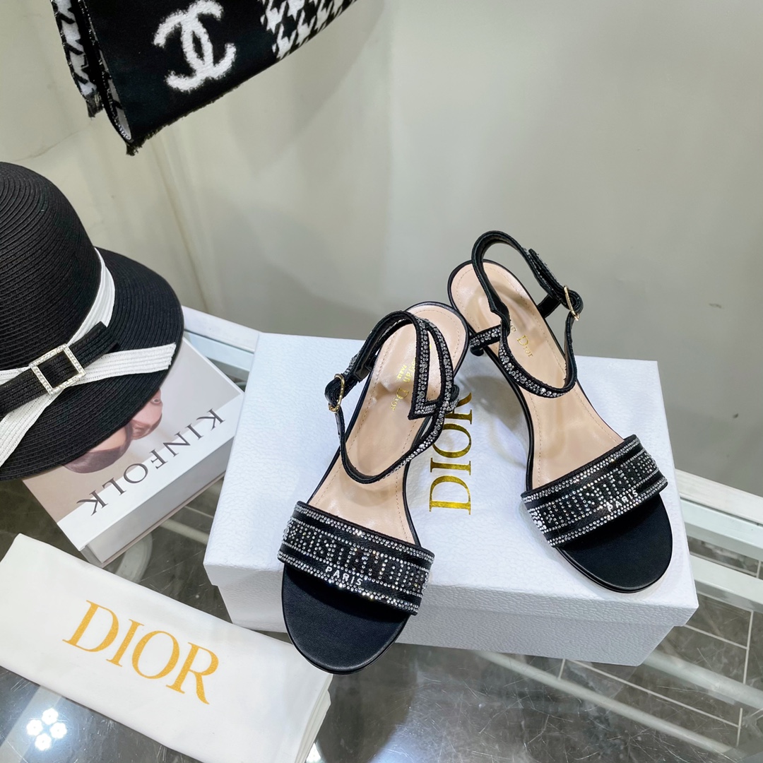 Dior Logo High Heeled Sandals(6.5CM) - DopestKickz