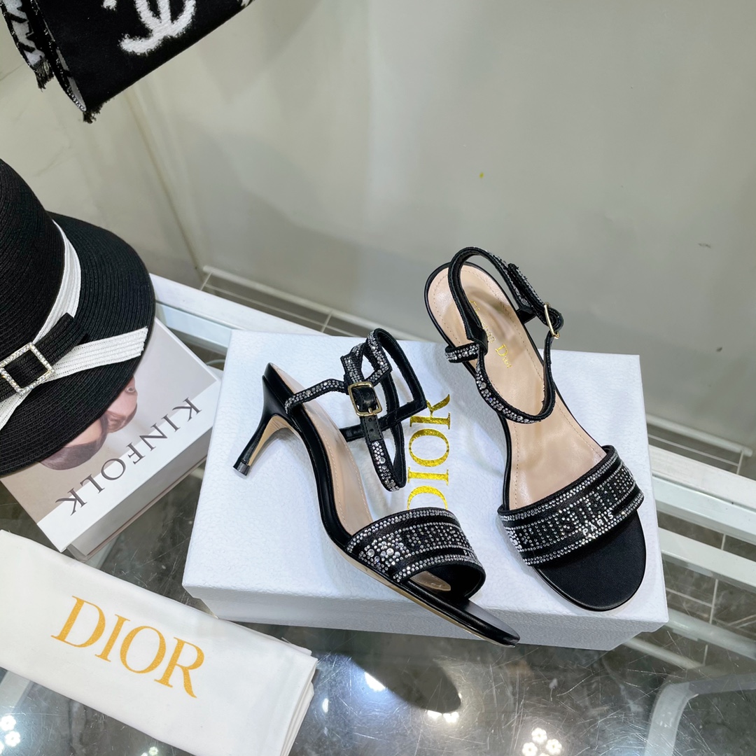 Dior Logo High Heeled Sandals(6.5CM) - DopestKickz
