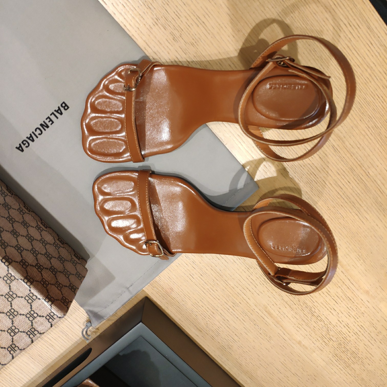 Balenciaga Logo High Heeled Sandals (7CM) - DopestKickz