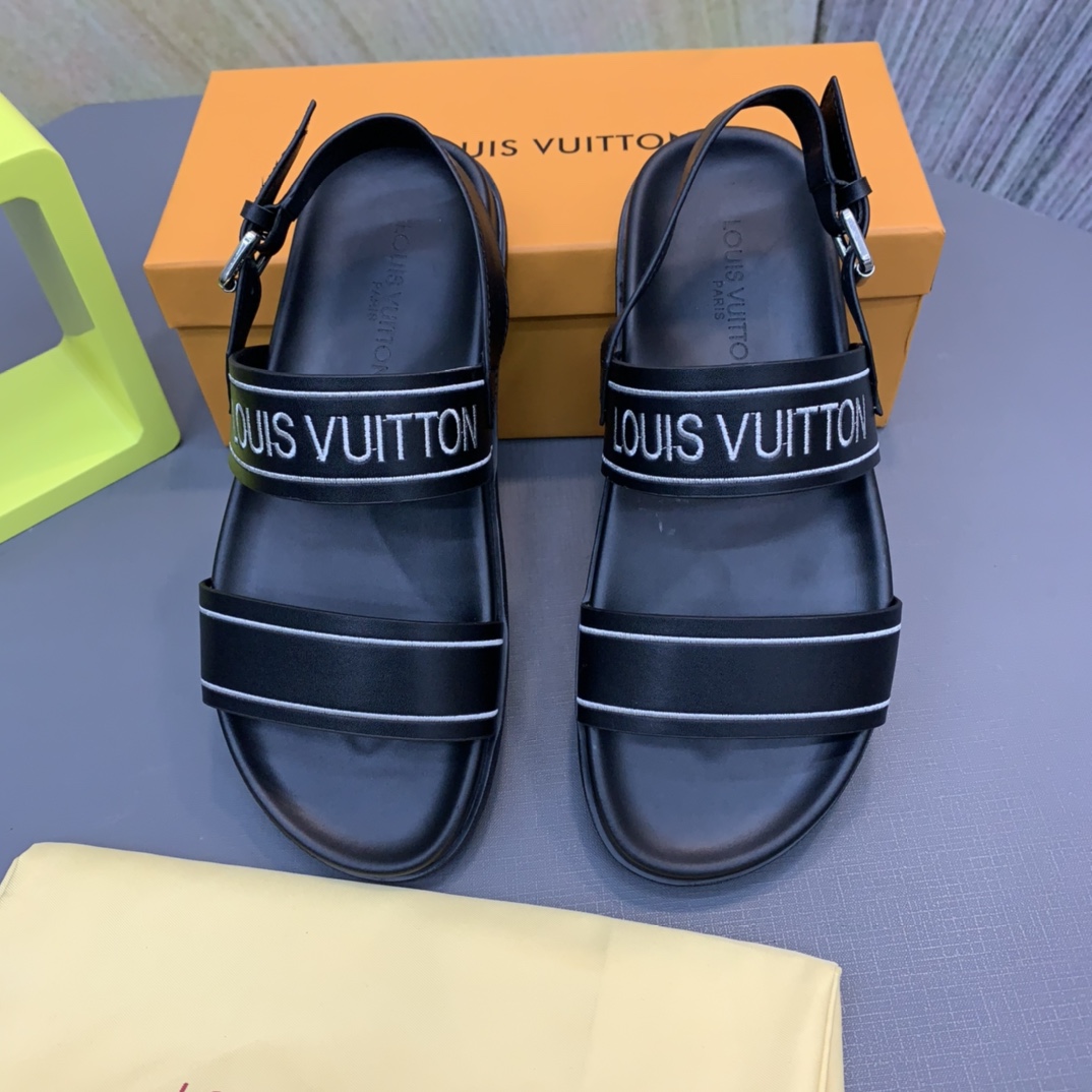 Louis Vuitton Logo Sandals - DopestKickz