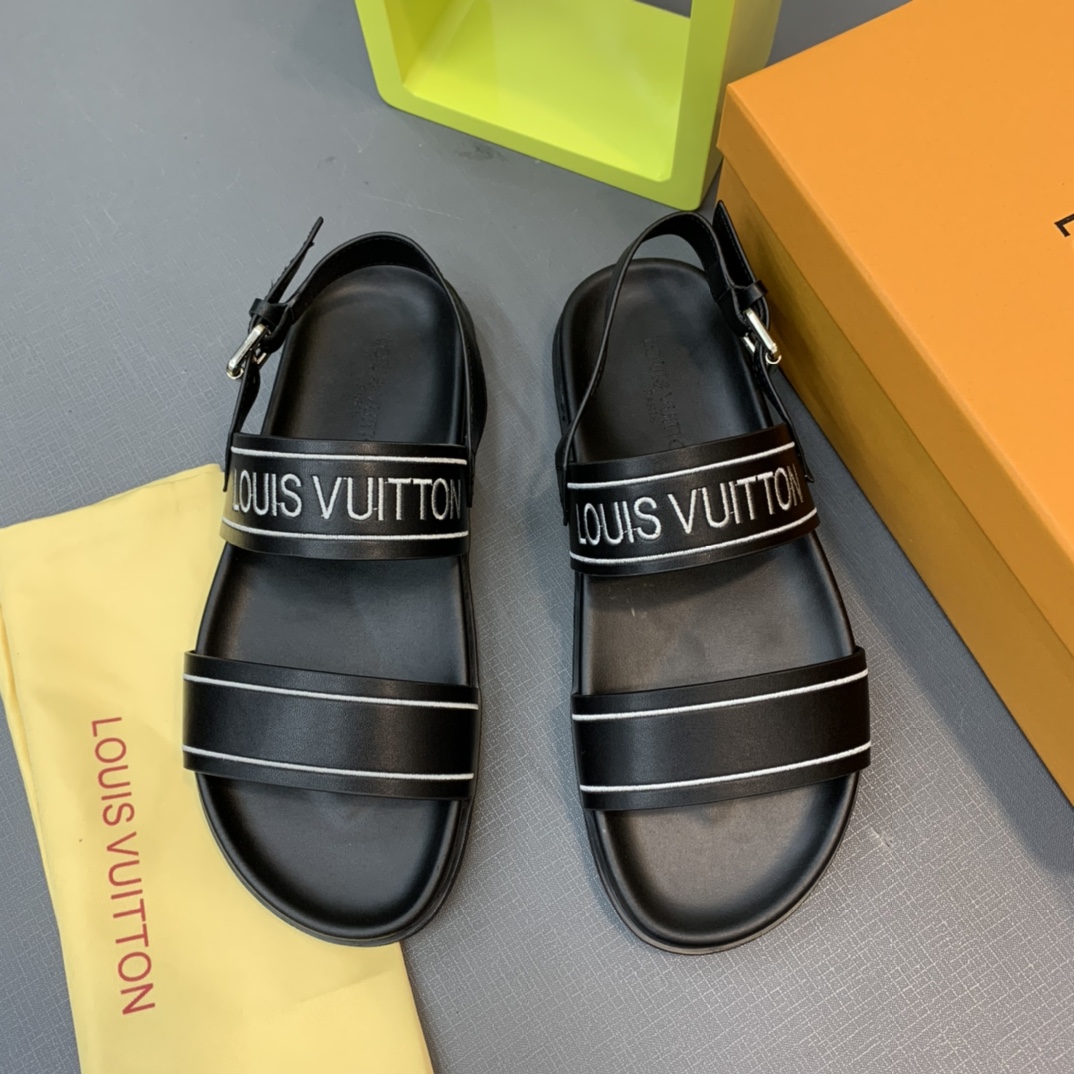 Louis Vuitton Logo Sandals - DopestKickz