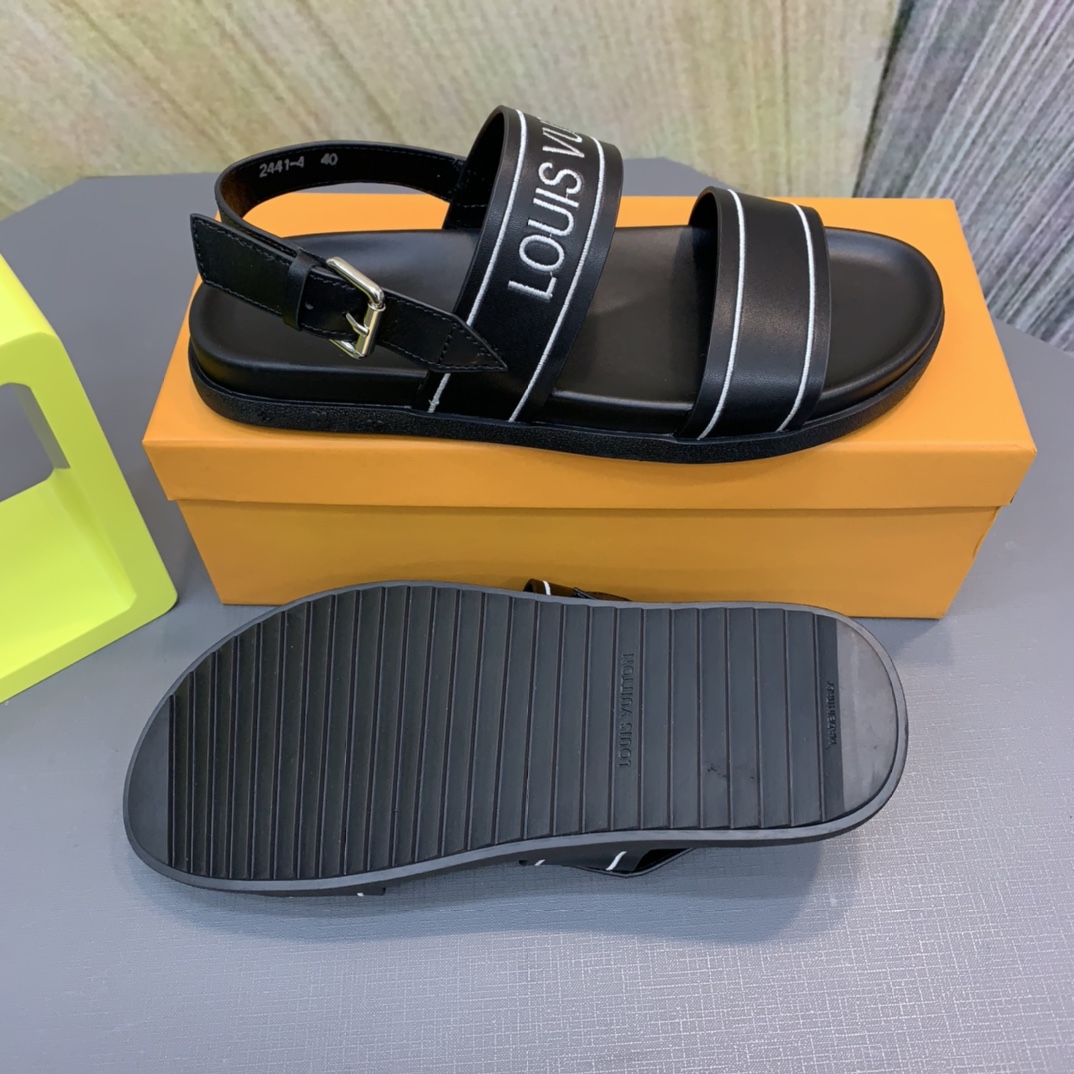 Louis Vuitton Logo Sandals - DopestKickz