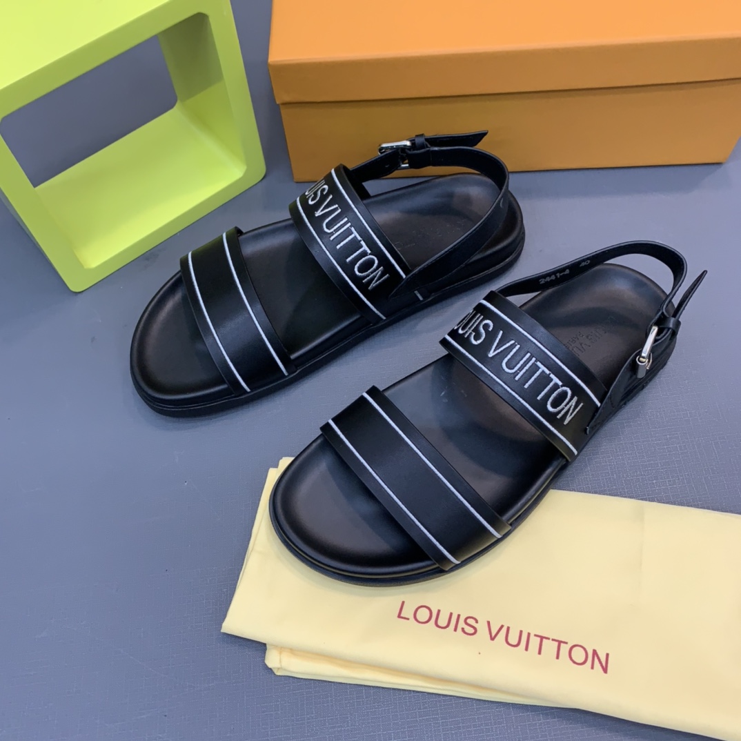Louis Vuitton Logo Sandals - DopestKickz