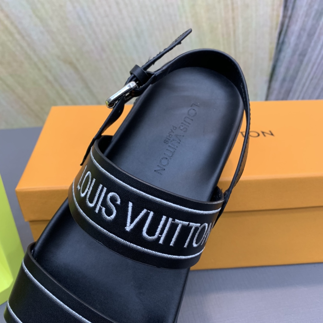 Louis Vuitton Logo Sandals - DopestKickz