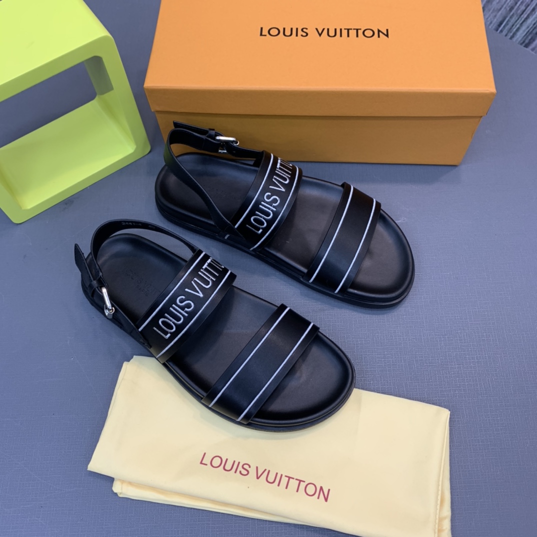 Louis Vuitton Logo Sandals - DopestKickz