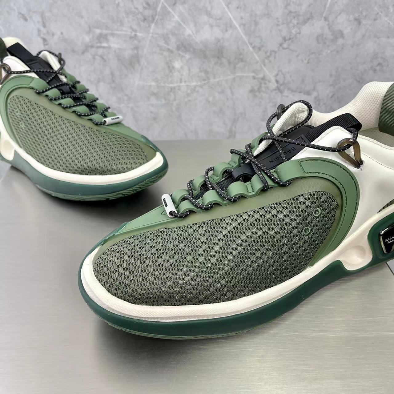 Balmain Bicolor Gummy Leather And Mesh B-Runner Sneakers - DopestKickz