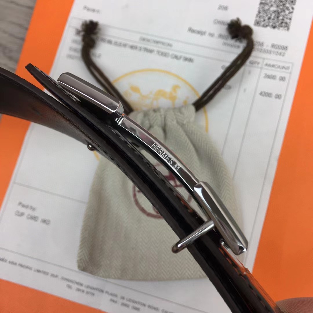 Hermes Black Leather Belt - DopestKickz