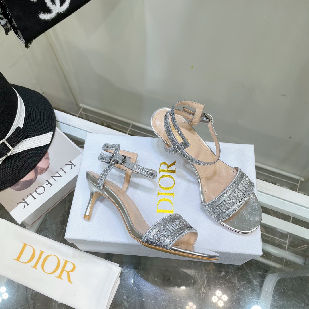 Dior Logo High Heeled Sandals(6.5CM) - DopestKickz