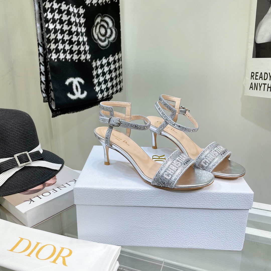 Dior Logo High Heeled Sandals(6.5CM) - DopestKickz