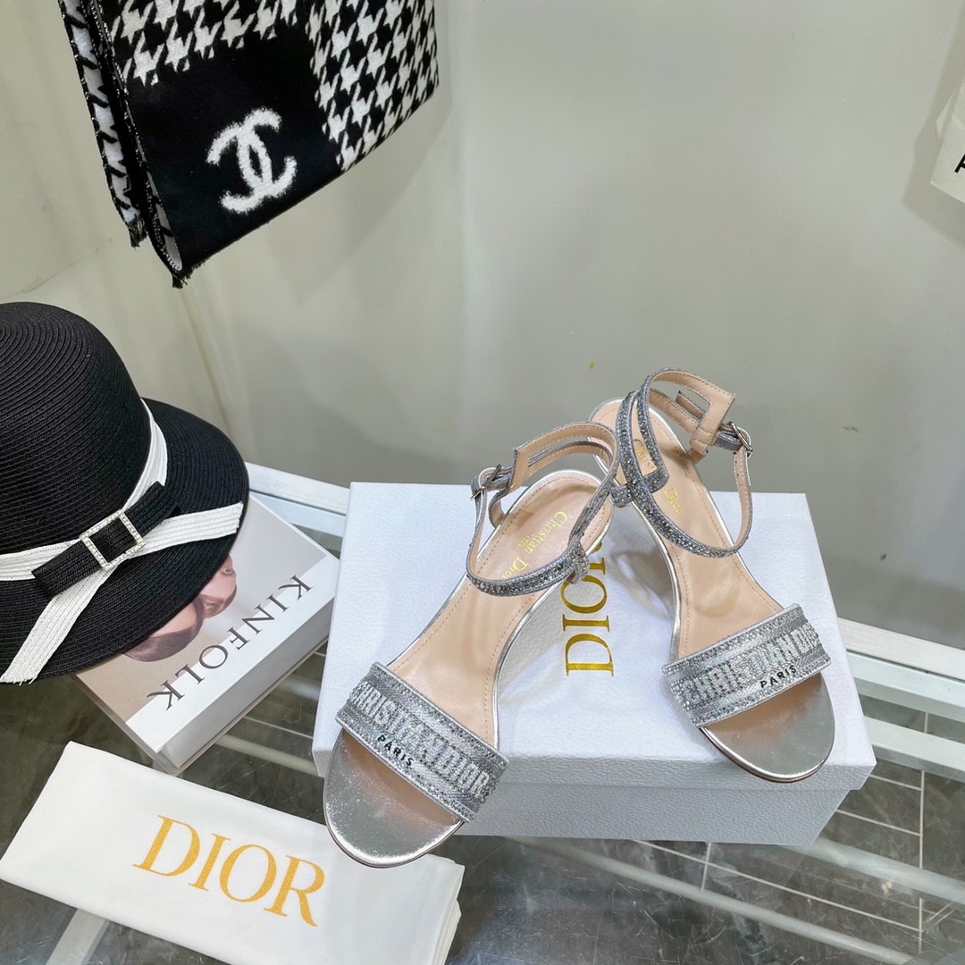 Dior Logo High Heeled Sandals(6.5CM) - DopestKickz