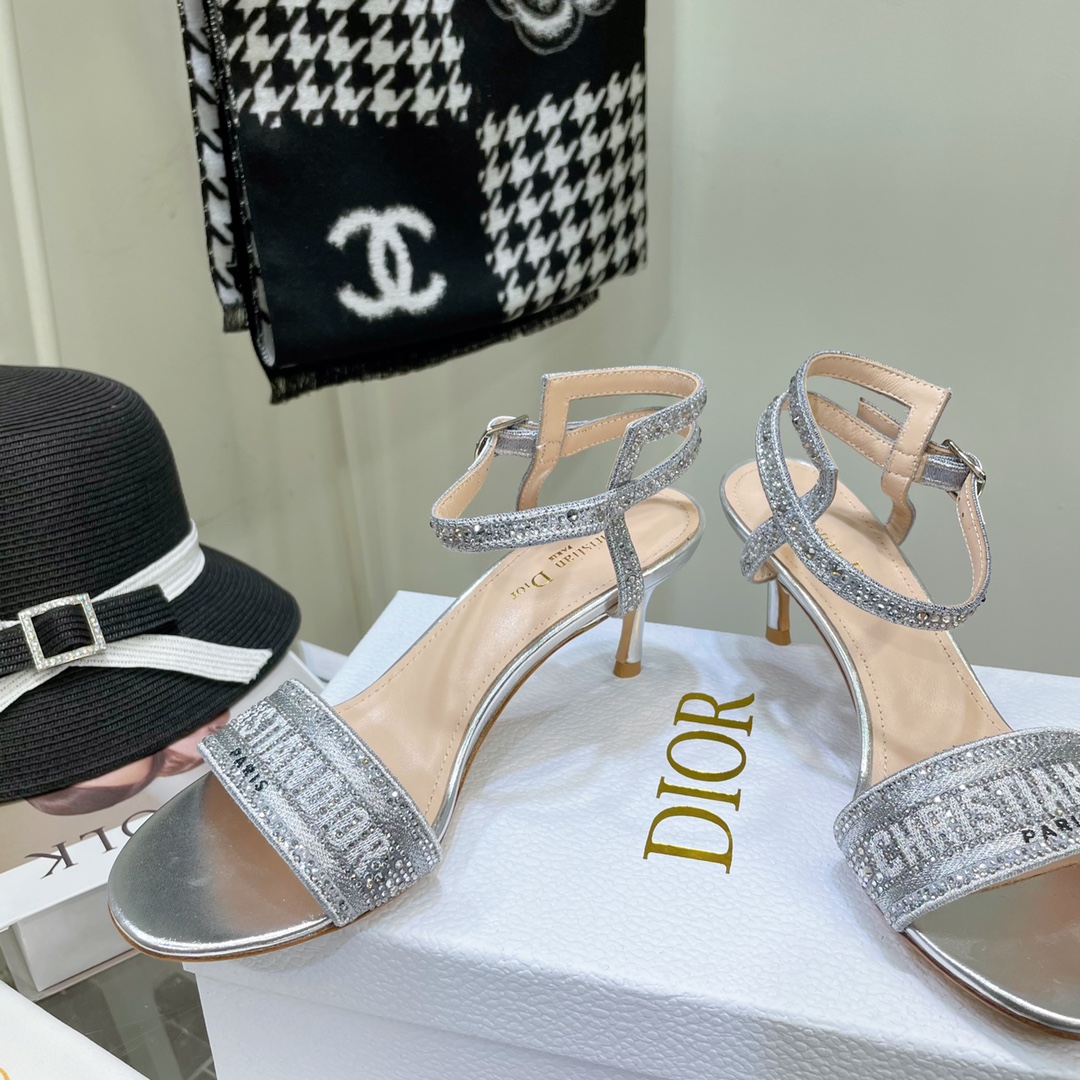 Dior Logo High Heeled Sandals(6.5CM) - DopestKickz