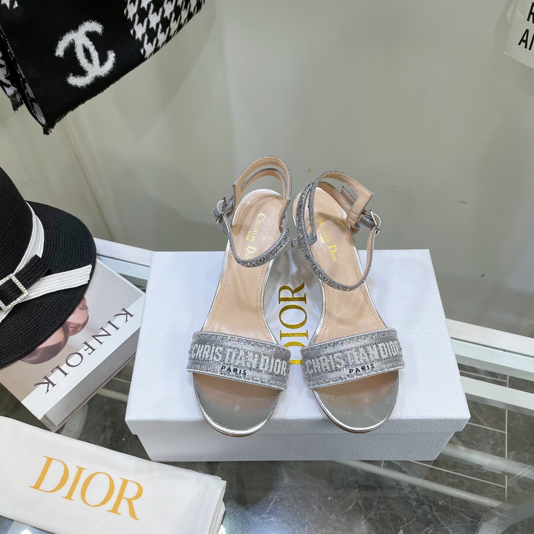 Dior Logo High Heeled Sandals(6.5CM) - DopestKickz