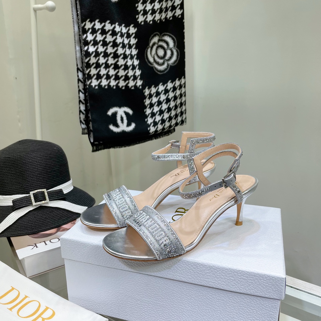 Dior Logo High Heeled Sandals(6.5CM) - DopestKickz