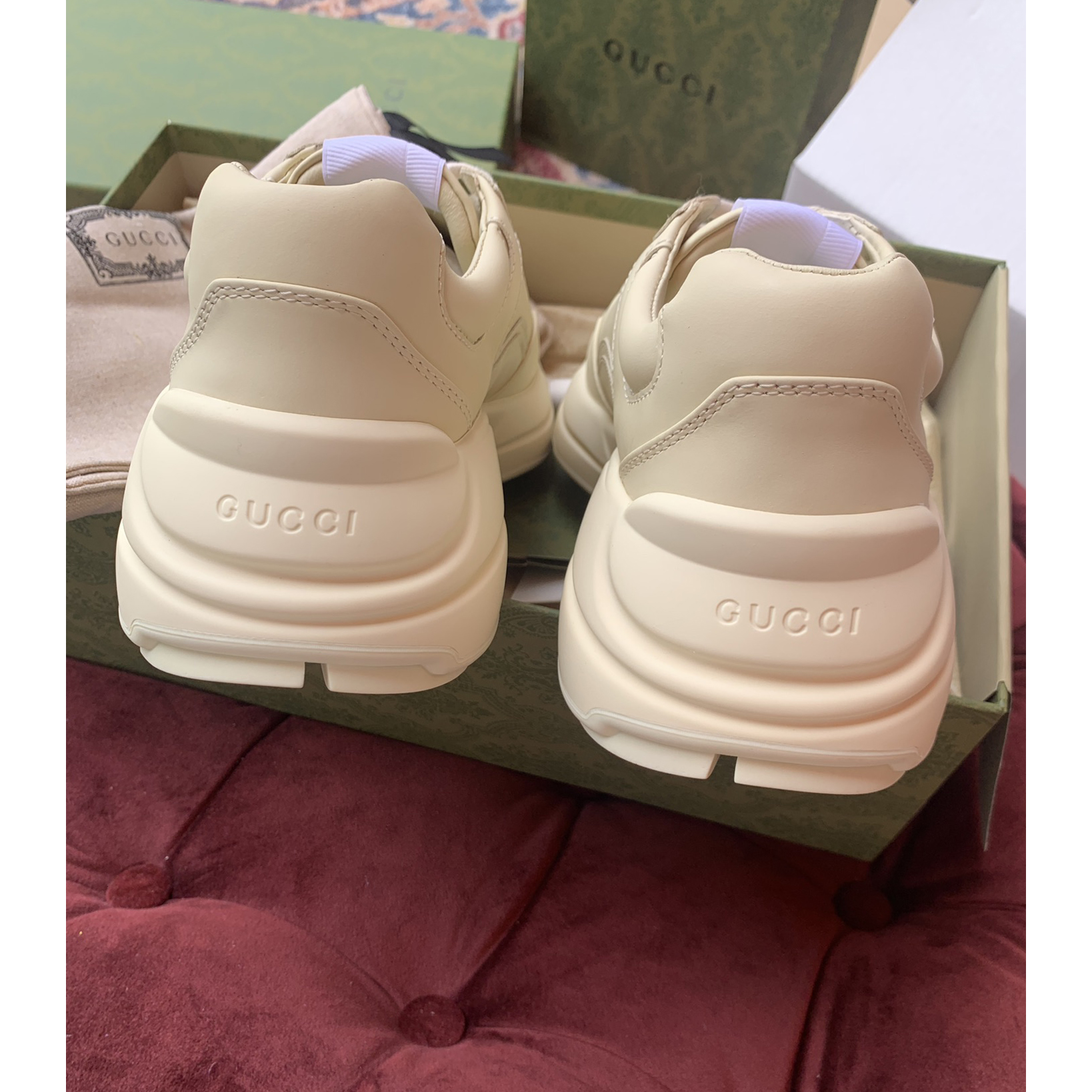 Gucci Men's Rhyton Sneaker In White - DopestKickz