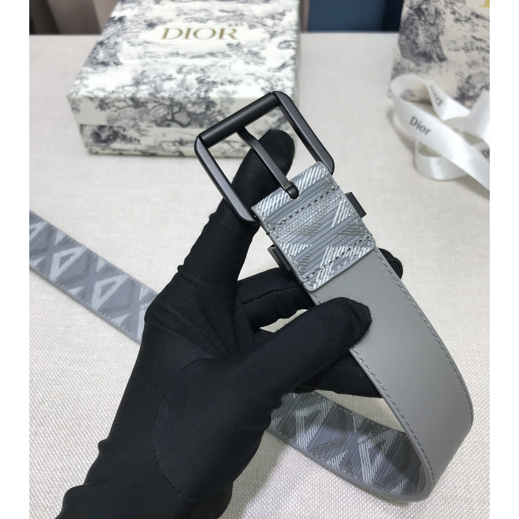 Dior CD Diamond Print  40mm Belt  - DopestKickz