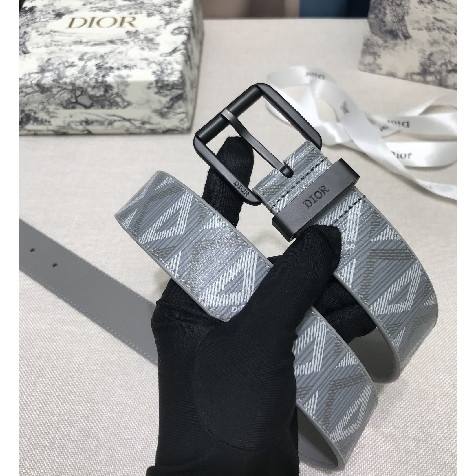 Dior CD Diamond Print  40mm Belt  - DopestKickz