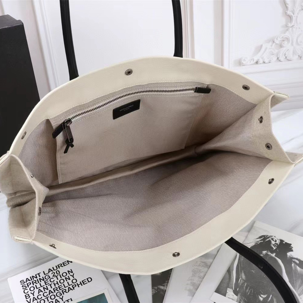 Saint Laurent Rive Gauche Canvas Tote(48-36-16cm) - DopestKickz