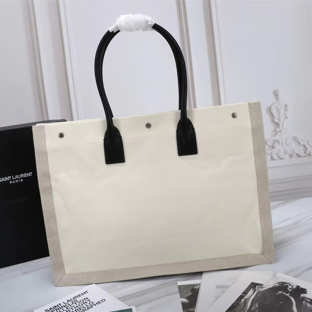 Saint Laurent Rive Gauche Canvas Tote(48-36-16cm) - DopestKickz