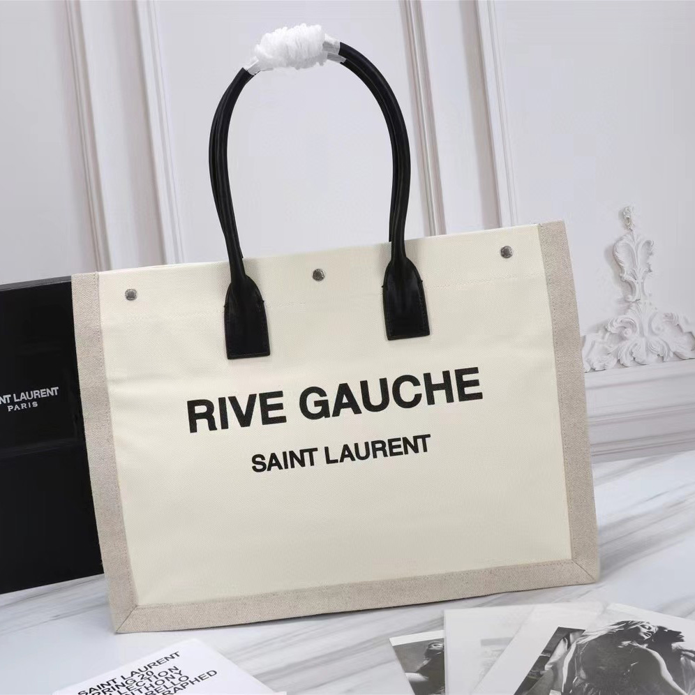 Saint Laurent Rive Gauche Canvas Tote(48-36-16cm) - DopestKickz